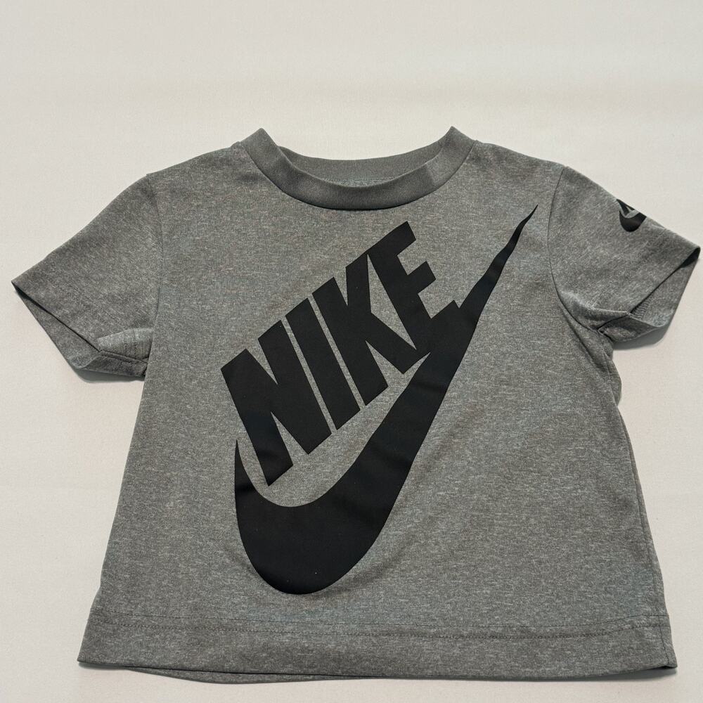 Nike Swoosh Dri Fit 2T Heather Gray Performance Tee Shirt